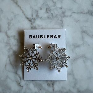 BaubleBar Metallic Snowflake Earrings